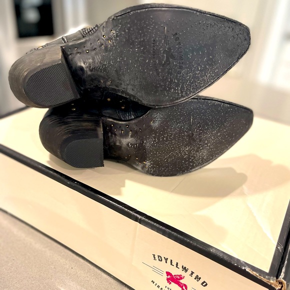 IDYLLWIND By Miranda Lambert NEW Black Leather, Women Western Boots With Golden - Picture 4 of 11